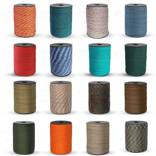 Paracord Rope, 328FT/100M, 4mm, 9 Strand Parachute Cord Nylon Spool for Camping, Clothesline, Hammock, Hiking, Fishing, DIY Crafting