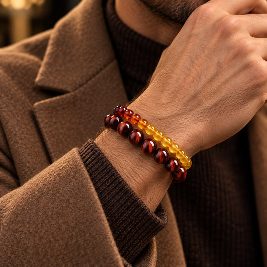 Natural Ombré Amber Bracelet | Natural Amber Energy Beads