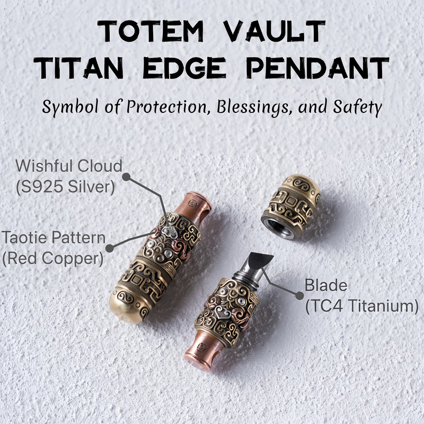 Totem Vault – Titan Edge Pendant+3mm Silver Bead Chain