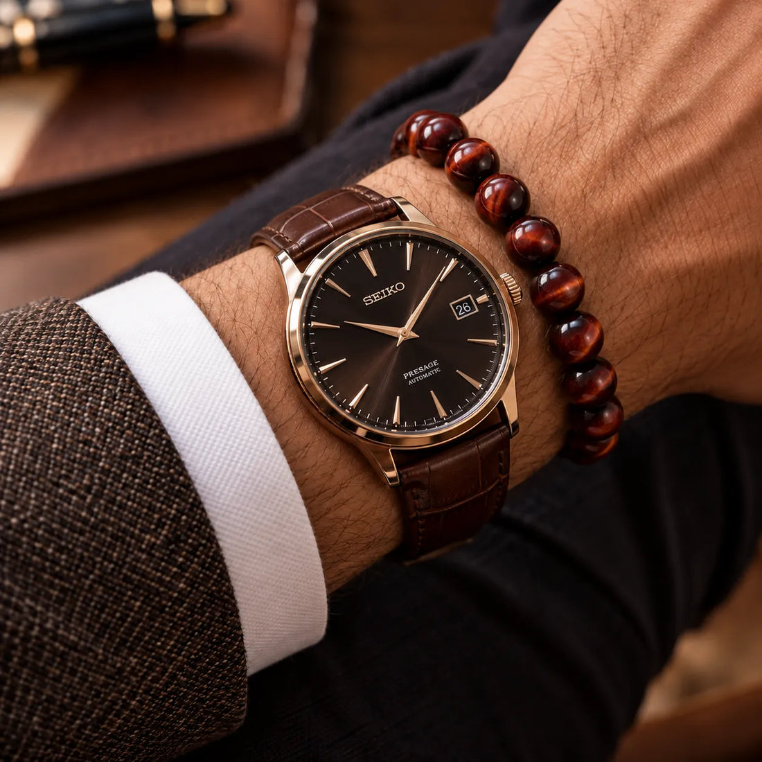 How to Wear a Tiger Eye Bracelet With a Watch: A Men's Color Guide