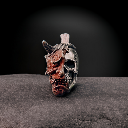 Soul Splitter – Modular Hannya Oni Mask & Skull Pendant | Gothic Necklace & EDC Knife Bead