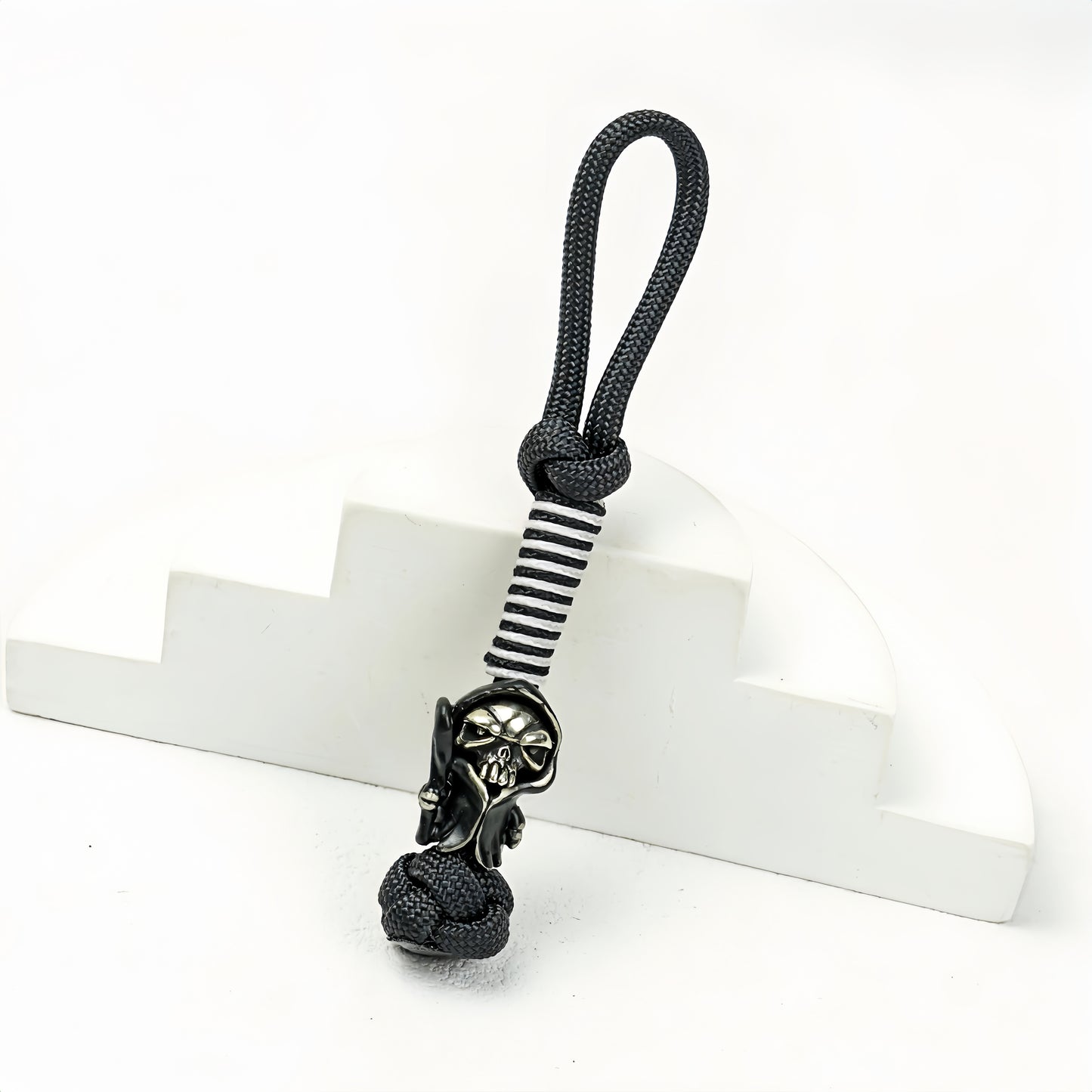 Reaper Soul Split Bead丨Handmade Grim Reaper EDC Bead Pendant for Knife, Paracord, or Keychain