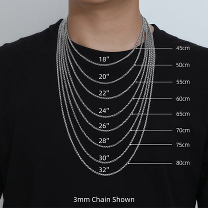 S925 Sterling Silver Hook Chain – 3mm / 4mm / 5mm Handmade