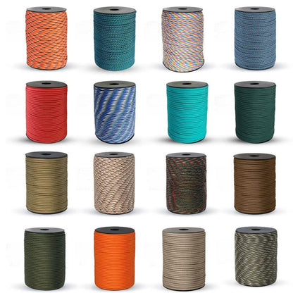 Paracord Rope, 328FT/100M, 4mm, 9 Strand Parachute Cord Nylon Spool for Camping, Clothesline, Hammock, Hiking, Fishing, DIY Crafting