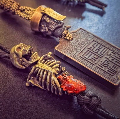 Calavera Trinity – Día de los Muertos Modular Bead Set | Skull, Torso, Heart EDC Beads in Cupronickel