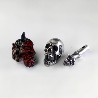 Soul Splitter – Modular Hannya Oni Mask & Skull Pendant | Gothic Necklace & EDC Knife Bead