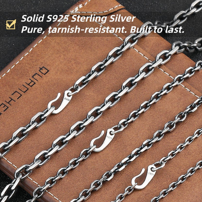 S925 Sterling Silver Hook Chain – 3mm / 4mm / 5mm Handmade