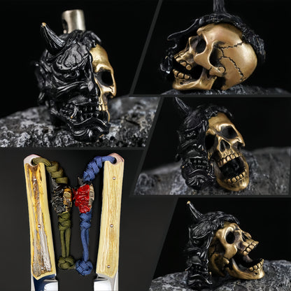 Soul Splitter – Modular Hannya Oni Mask & Skull Pendant | Gothic Necklace & EDC Knife Bead