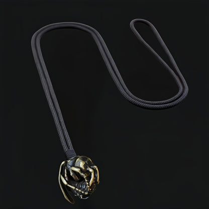 Handmade Bronze Bumblebee Bead – Large EDC Charm for Paracord, Knives & Necklaces