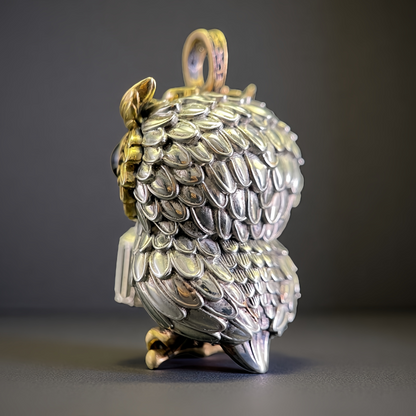 【Early Bird】Owl Trinity Pendant – Handcrafted Brass & Obsidian Owl Necklace with Tritium Glow | EDC Paracord Bead