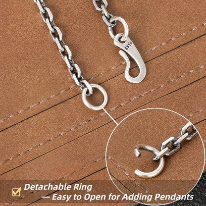 S925 Sterling Silver Hook Chain – 3mm / 4mm / 5mm Handmade