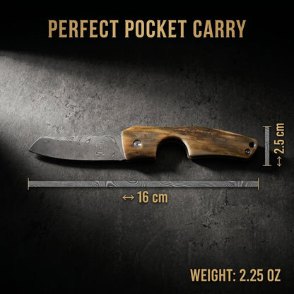 HANDCRAFTED | Pocket Damasteel Cigar Cutter & Gentleman Knife