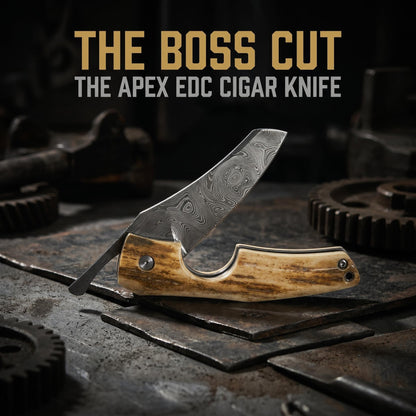 HANDCRAFTED | Pocket Damasteel Cigar Cutter & Gentleman Knife