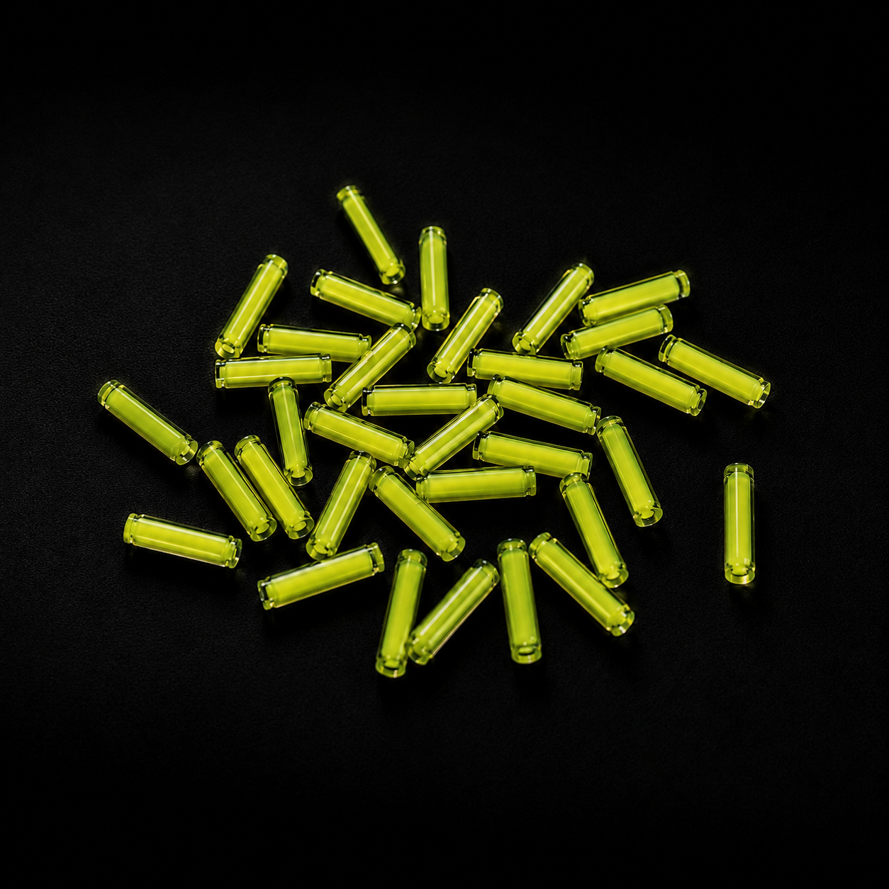 1.5×6mm Micro Glow Tubes — Tritium & Rechargeable Glow Glass Inserts