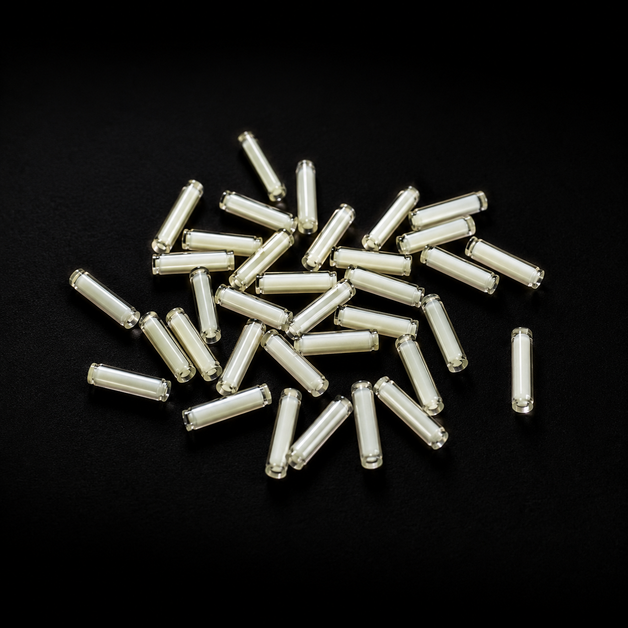 1.5×6mm Micro Glow Tubes — Tritium & Rechargeable Glow Glass Inserts