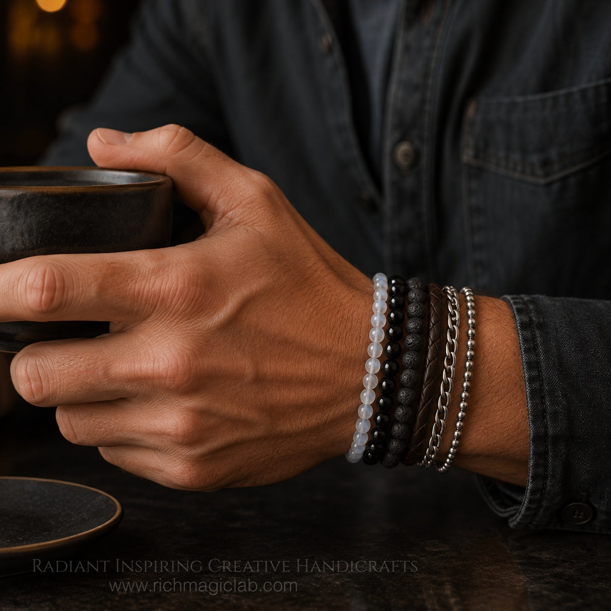 Natural Blue Flash Moonstone Bracelet | 7A Quality