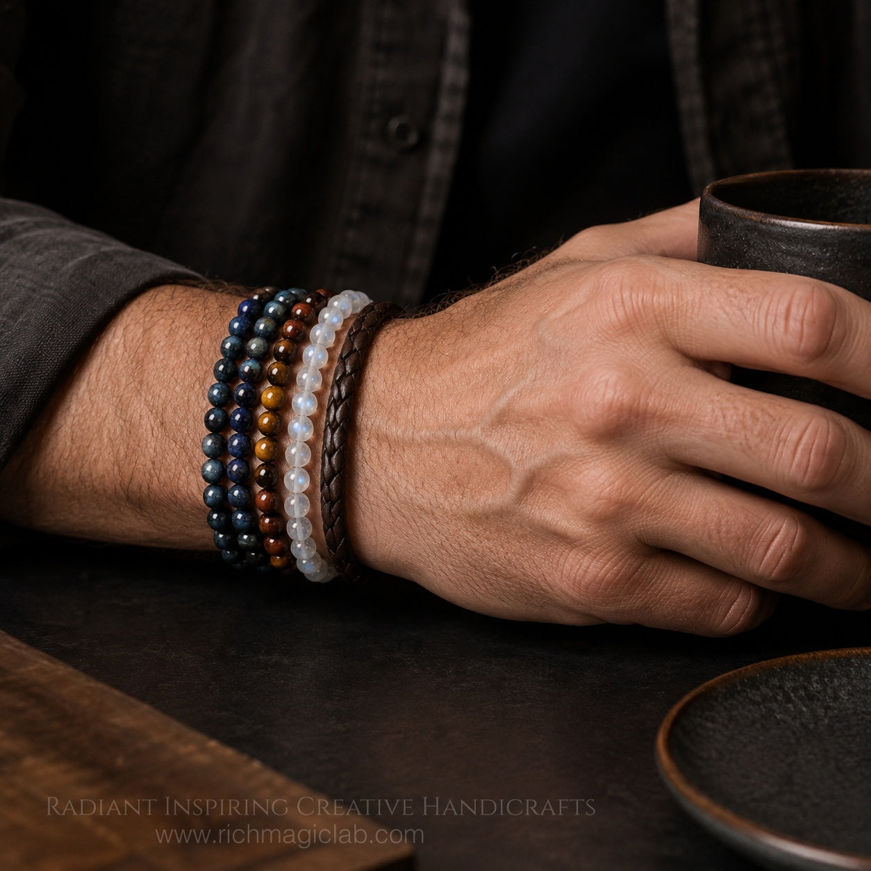Natural Blue Flash Moonstone Bracelet | 7A Quality