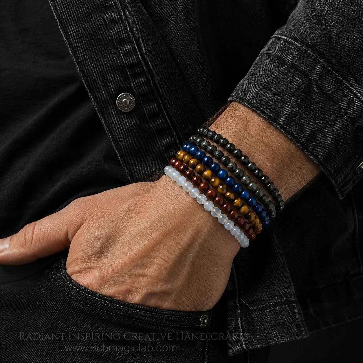 Natural Blue Flash Moonstone Bracelet | 7A Quality