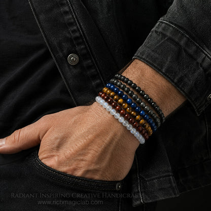 Natural Blue Flash Moonstone Bracelet | 7A Quality