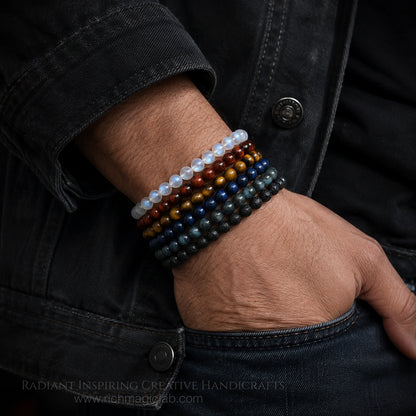 Natural Blue Flash Moonstone Bracelet | 7A Quality