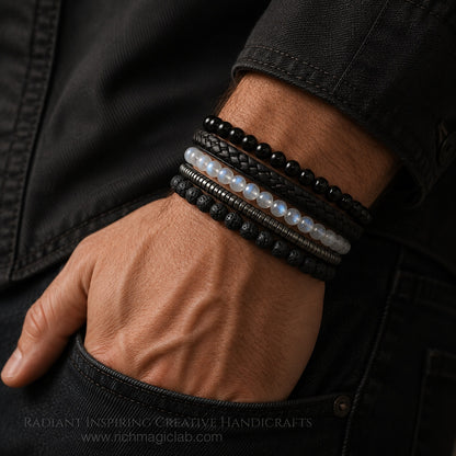 Natural Blue Flash Moonstone Bracelet | 7A Quality