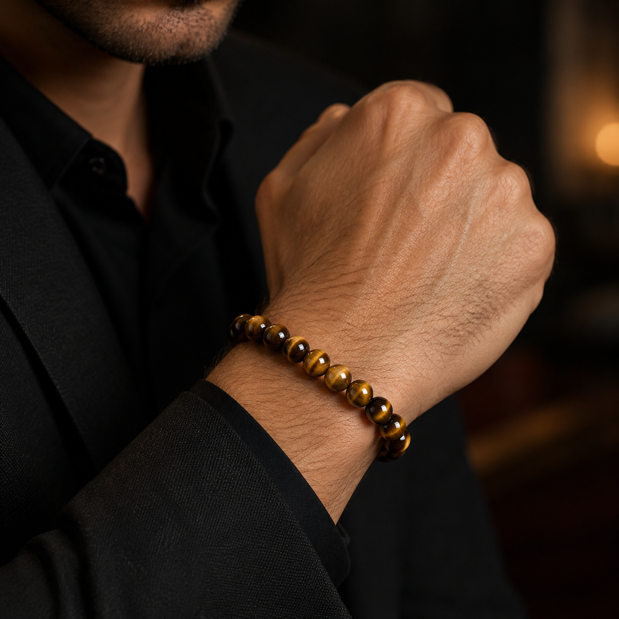 Golden Eye Tiger Eye Bracelet — Natural Stone Energy Beads