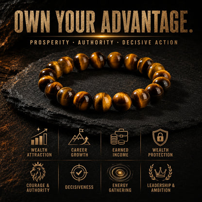 Golden Eye Tiger Eye Bracelet — Natural Stone Energy Beads