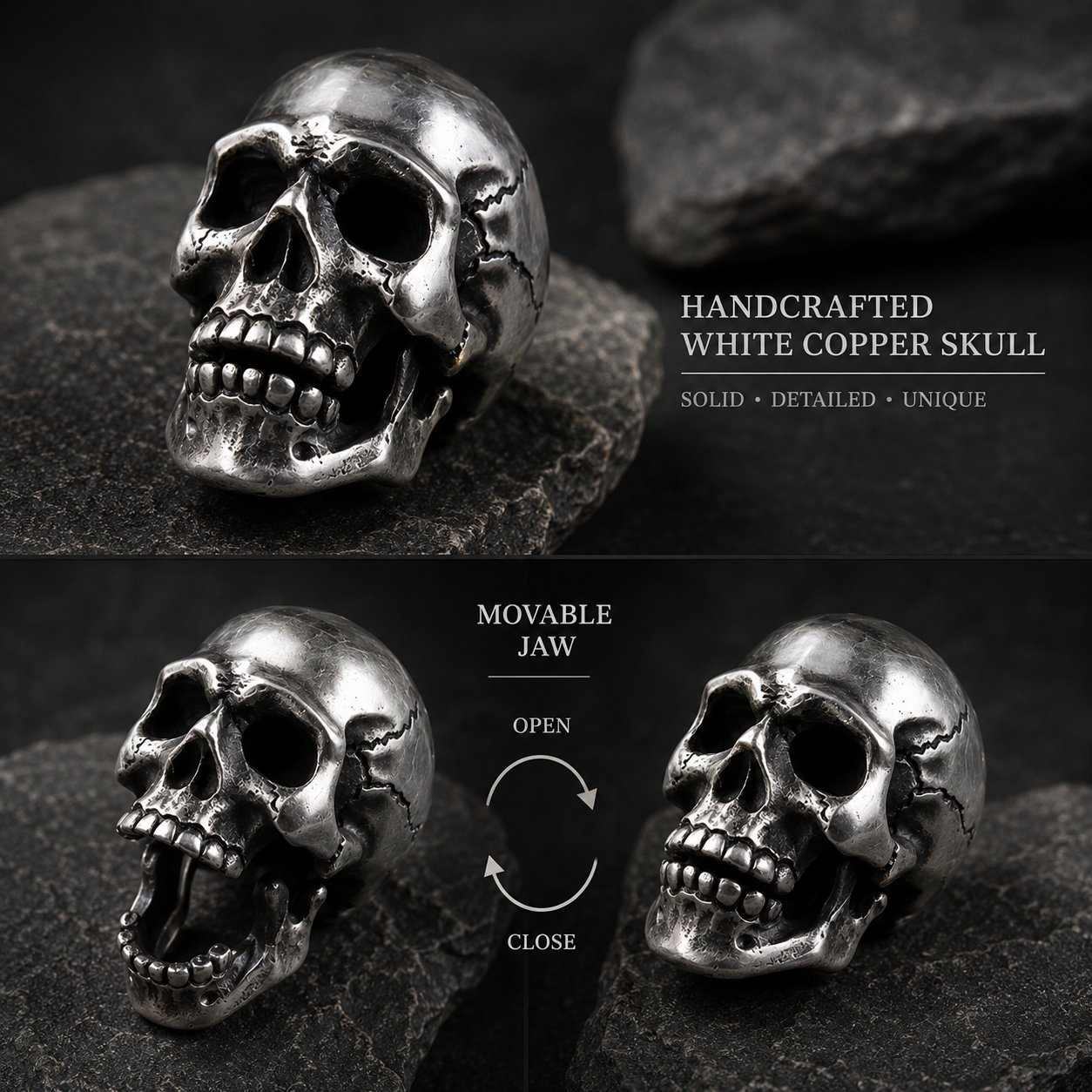 The Last Laugh Skull Bracelet— Silver Skull Edition