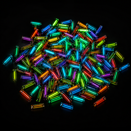 Micro-tubes lumineux de 1,5 x 6 mm — Inserts en verre lumineux au tritium et rechargeables