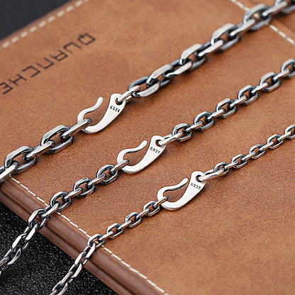 S925 Sterling Silver Hook Chain – 3mm / 4mm / 5mm Handmade