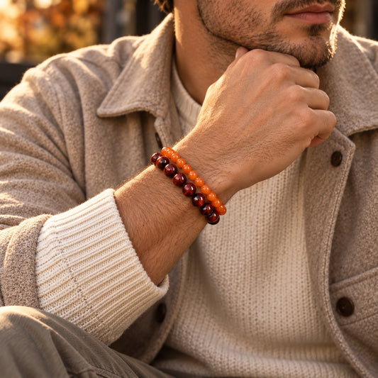 Orange Chalcedony Crystal Bracelet | Enhanced Natural Stone