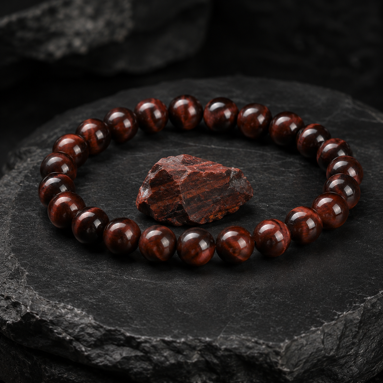 Red Eye Tiger Eye Bracelet Natural Stone Energy Beads
