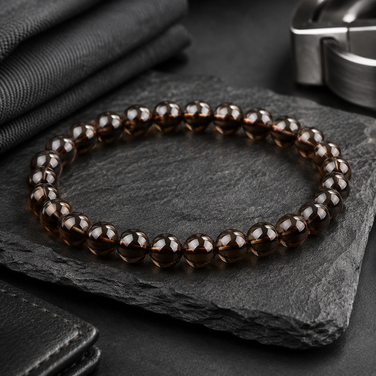 Natural Deep Smoky Quartz Bracelet | 7A Quality
