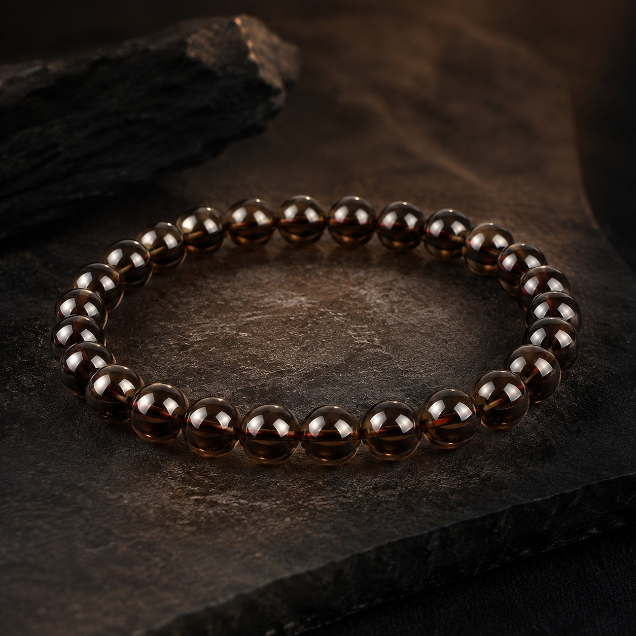 Natural Deep Smoky Quartz Bracelet | 7A Quality