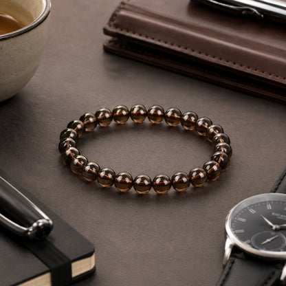 Natural Deep Smoky Quartz Bracelet | 7A Quality