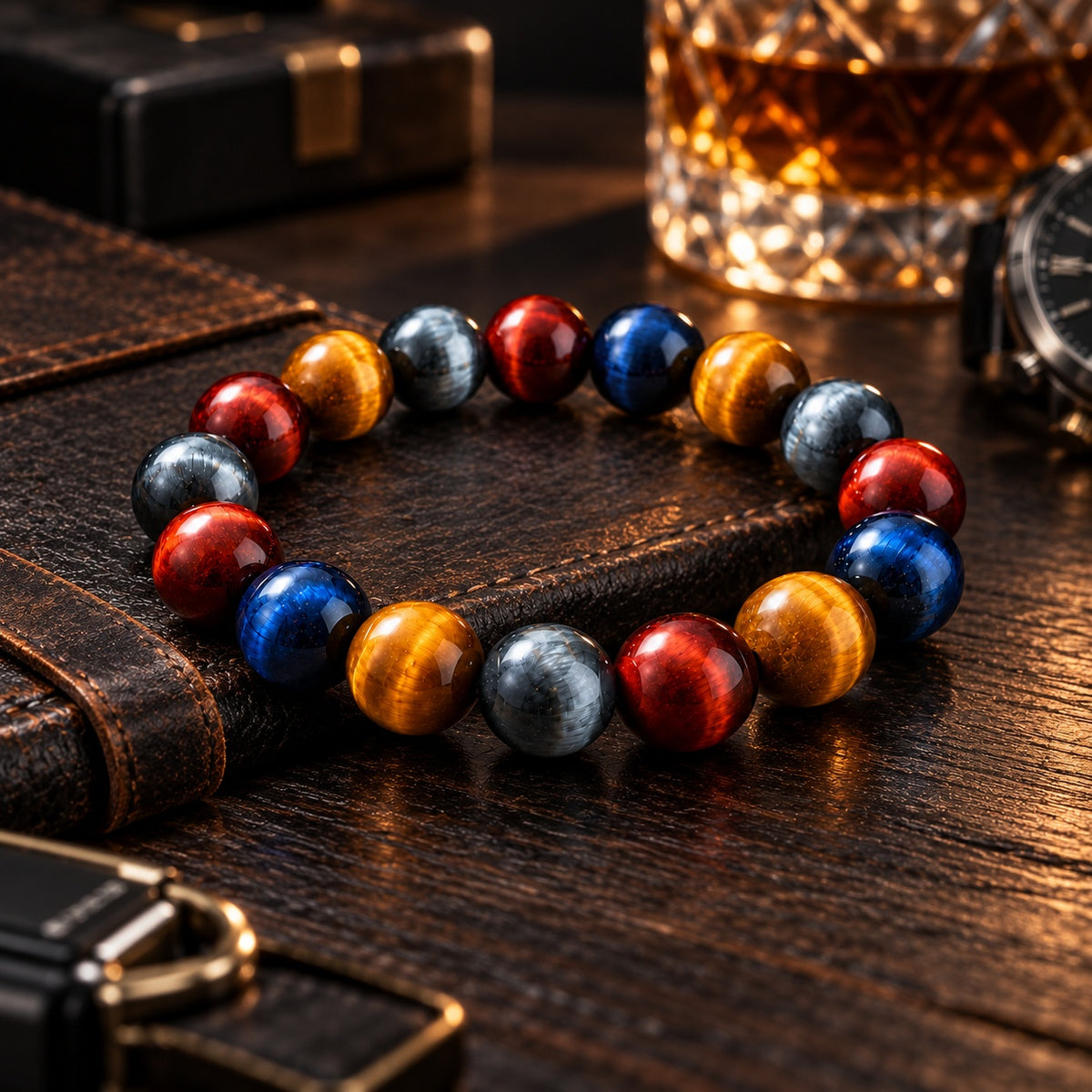Tiger’s Eye Quartet | 4-Color Tiger’s Eye Energy Bracelet