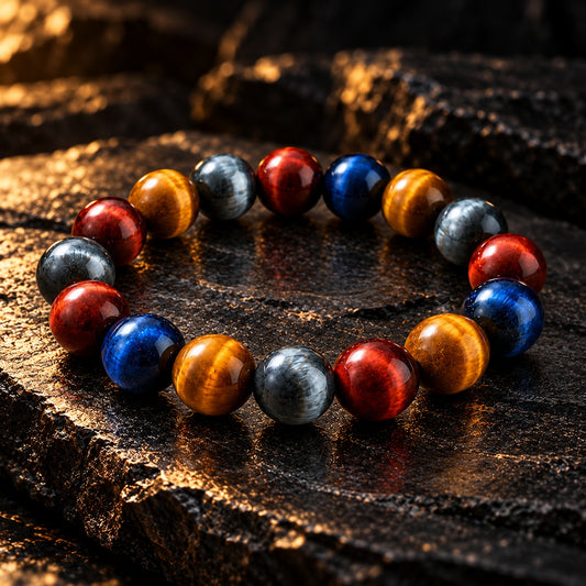 Tiger’s Eye Quartet | 4-Color Tiger’s Eye Energy Bracelet