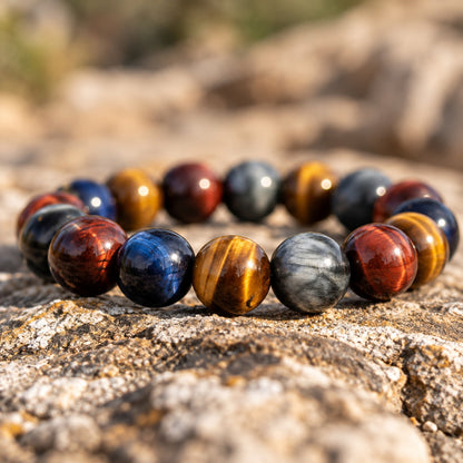 Tiger’s Eye Quartet | 4-Color Tiger’s Eye Energy Bracelet