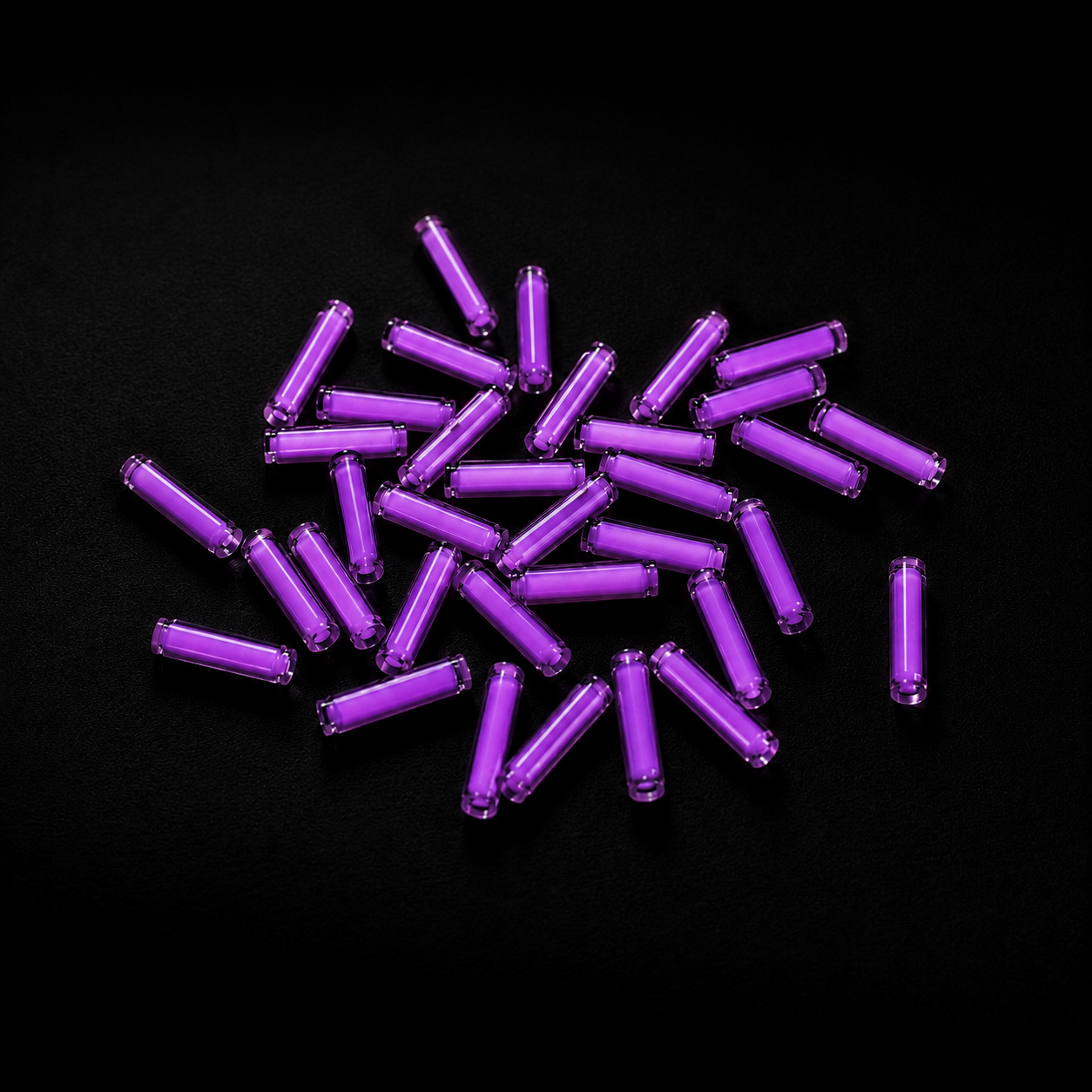 1.5×6mm Micro Glow Tubes — Tritium & Rechargeable Glow Glass Inserts