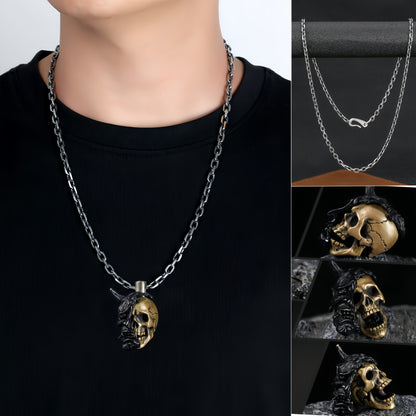 Soul Splitter – Modular Hannya Oni Mask & Skull Pendant | Gothic Necklace & EDC Knife Bead