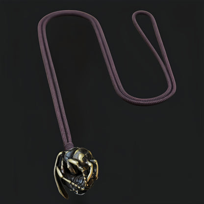 Handmade Bronze Bumblebee Bead – Large EDC Charm for Paracord, Knives & Necklaces