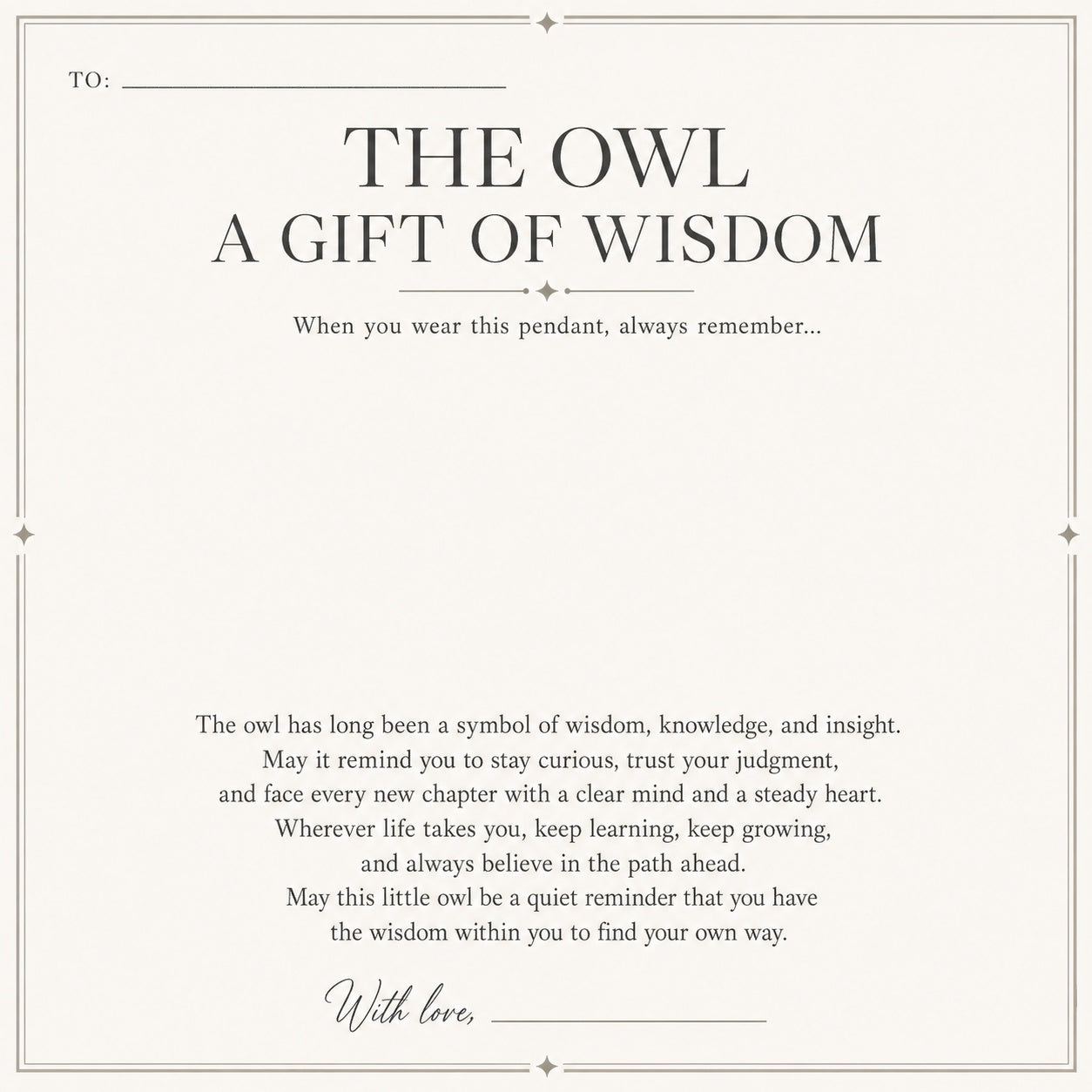 Owl Trinity Pendant – Handcrafted Brass & Obsidian Owl Necklace with Tritium Glow | A Gift of Wisdom