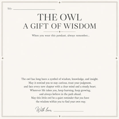 Owl Trinity Pendant – Handcrafted Brass & Obsidian Owl Necklace with Tritium Glow | A Gift of Wisdom