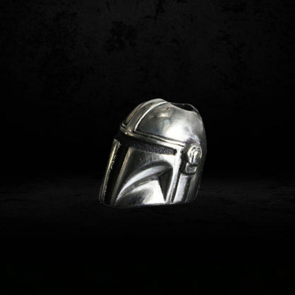 Mandalorian EDC Helmet Bead – Solid Bronze Knife and Paracord Charm