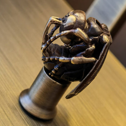 Handmade Bronze Bumblebee Bead – Large EDC Charm for Paracord, Knives & Necklaces