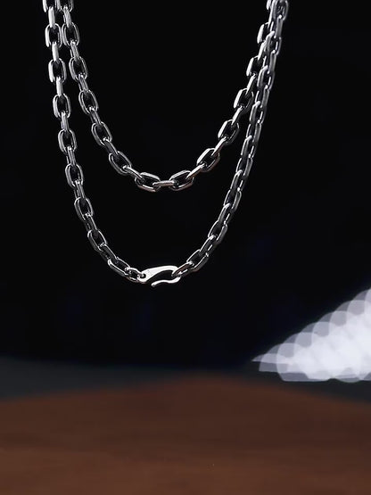 S925 Sterling Silver Hook Chain – 3mm / 4mm / 5mm Handmade